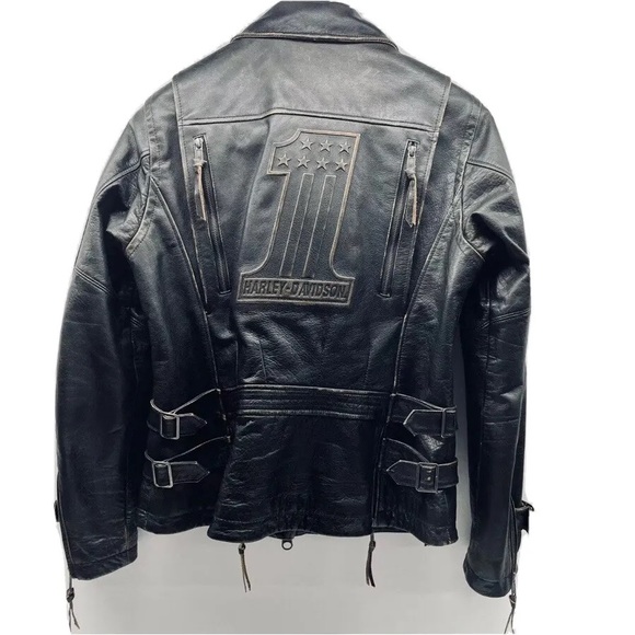Vintage Harley Davidson Priscella Embossed #1 Works Jacket Coat Rare find - Picture 6 of 6